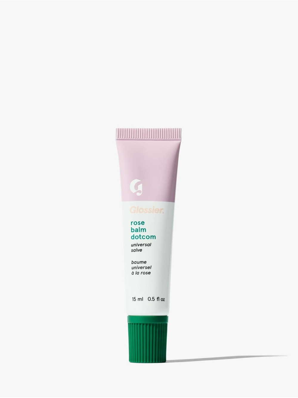 Glossier Rose Balm Dotcom Tube in Pink and Green